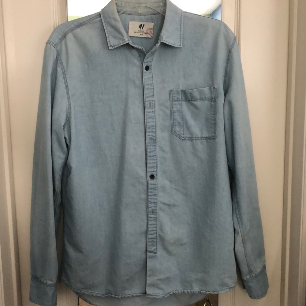 Light Blue Denim Button Up